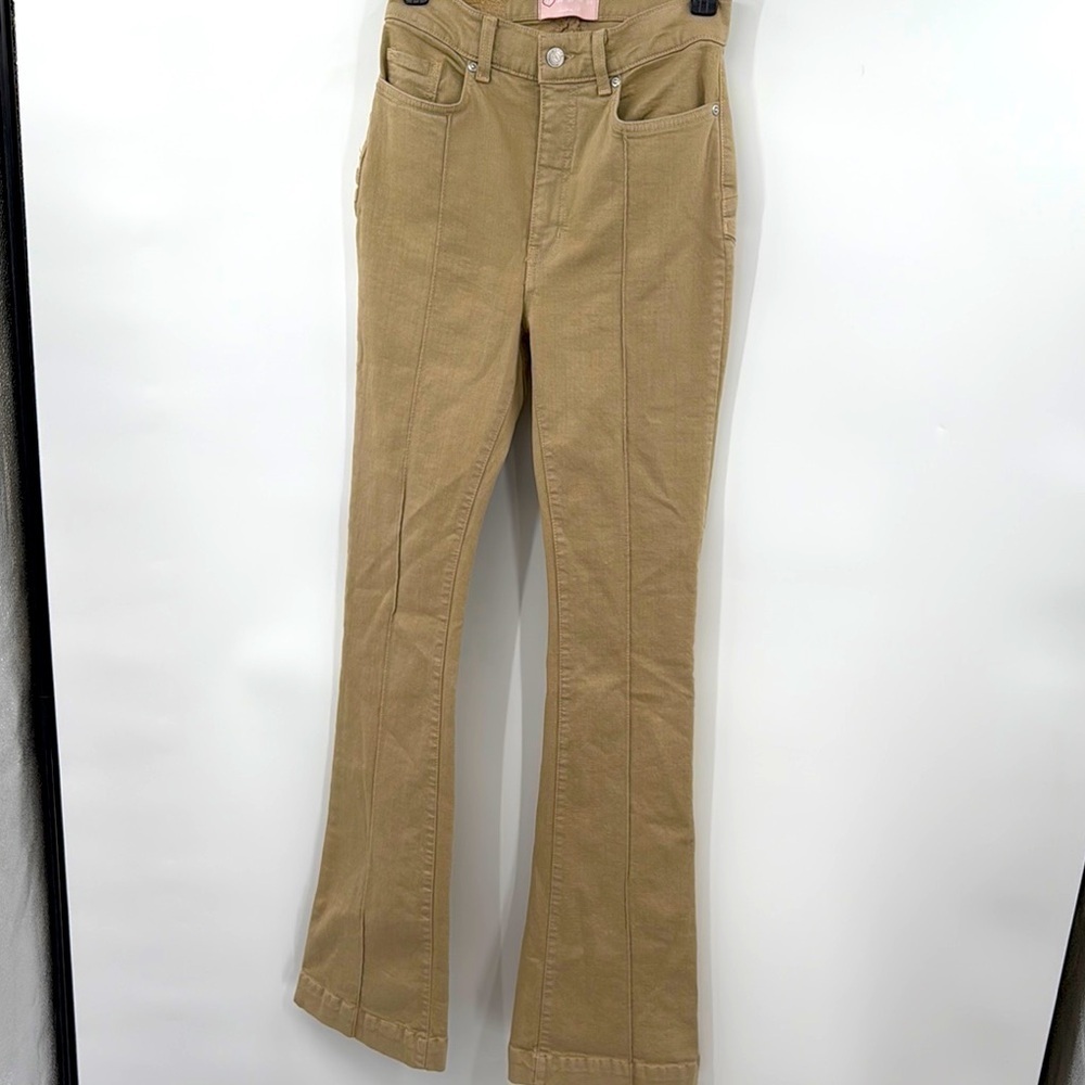 Revive Size 28 Venus Flare Bootcut Pants High Waist Made in USA Beige Khaki Tan